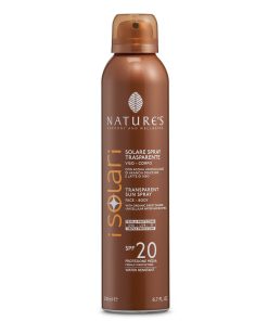 I Solari Spray Trasparente Viso Corpo SPF 20 di Nature’s