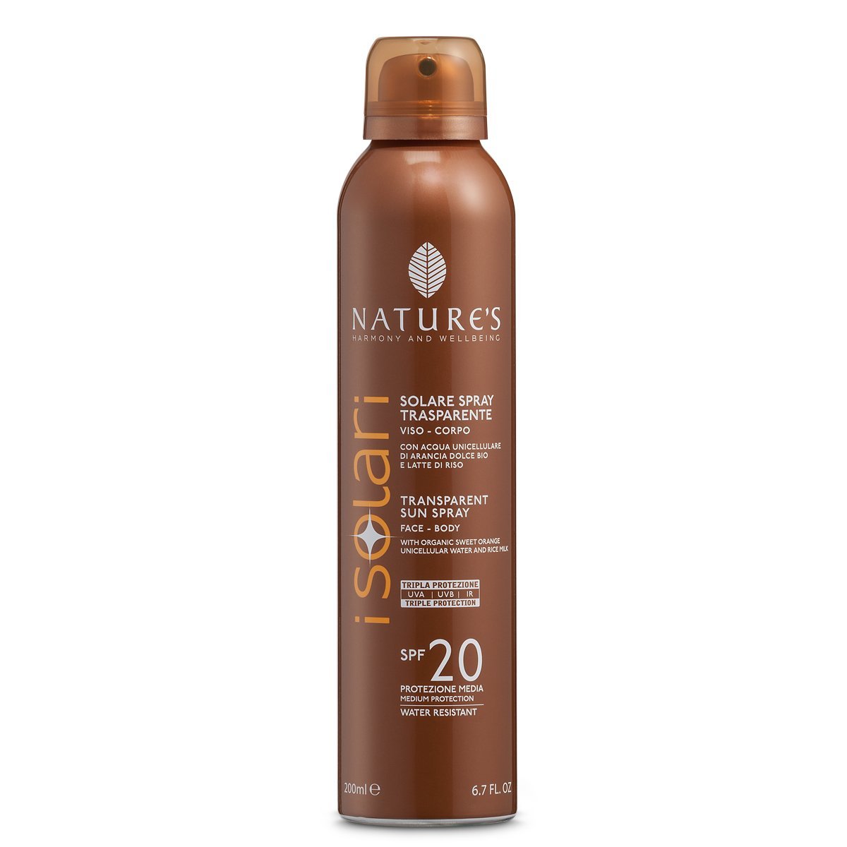 I Solari Spray Trasparente Viso Corpo SPF 20 di Nature’s - immagine 2